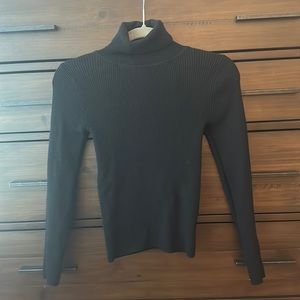 Express Black Ribbed Turtleneck Sweater